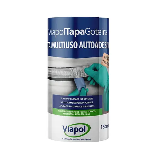 Fita Multiuso Autoadesiva 0,15 x 10m Tapa Goteira Viapol
