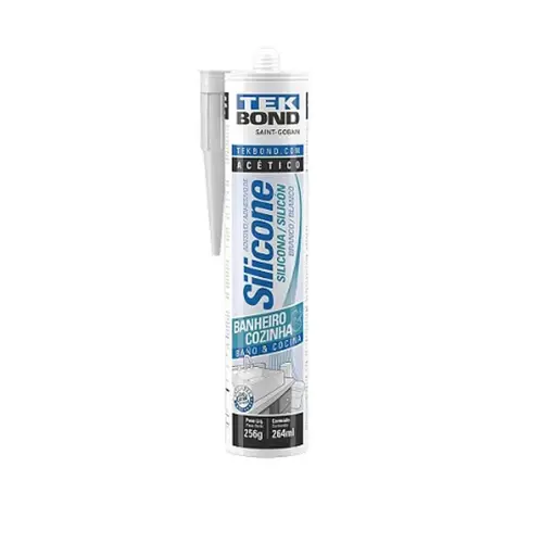 Silicone Acetico Branco 256G.Tekbond