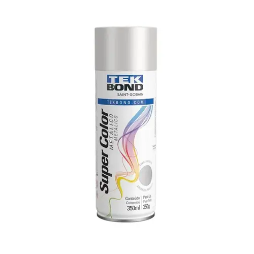 Tinta Spray Uso Geral Prata Metalico 350Ml TekBond