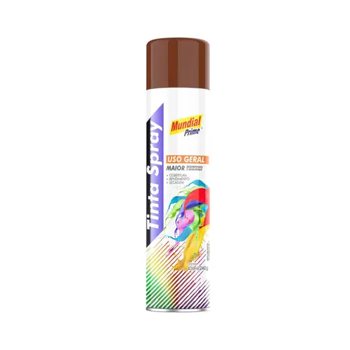 Tinta Spray Uso Geral Marrom 400ml ma Mundial Prime