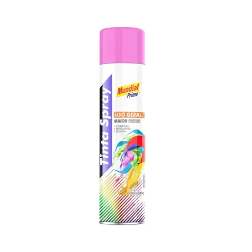 Tinta Spray Uso Geral Rosa 400ml Mundial Prime