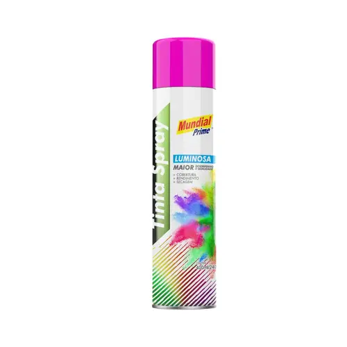 Tinta Spray Luminoso Pink 400ml Mundial Prime