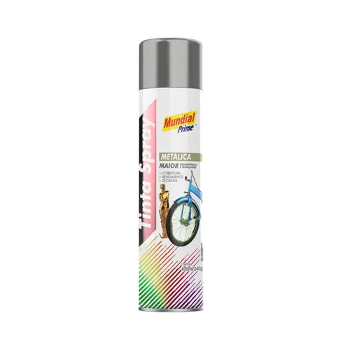 Tinta Spray Metalico Aluminio 400ml Mundial Prime