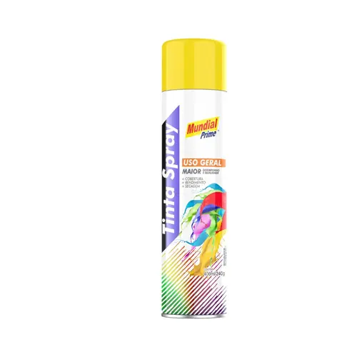 Tinta Spray Uso Geral Amarelo Bandeira 400ml Mundial Prime