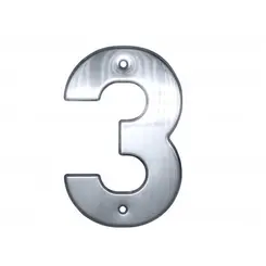 Numero Aluminio Aço Inox  N.3 Rocha