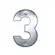Numero Aluminio Aço Inox  N.3 Rocha
