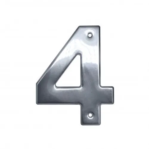 Numero Aluminio Aço Inox  N.4 Rocha
