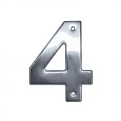 Numero Aluminio Aço Inox  N.4 Rocha