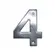 Numero Aluminio Aço Inox  N.4 Rocha