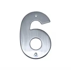 Numero Aluminio Aço Inox N.6 Rocha