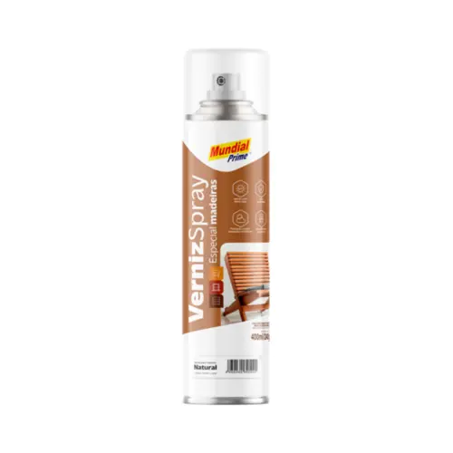 Tinta Spray Verniz Natural Para Madeiras 400ml Mundial Prime