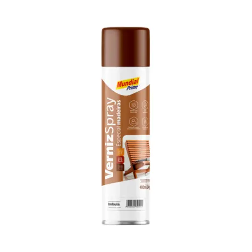 Tinta Spray Verniz Imbuia Para Madeiras 400ml Mundial Prime