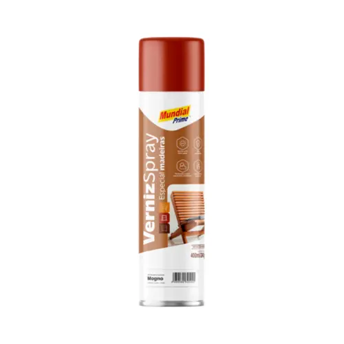 Tinta Spray Verniz Mogno Para Madeiras 400ml Mundial Prime