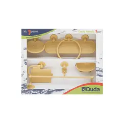 Kit Acessórios P/ Banheiro Genebra 7Pc Bege Duda
