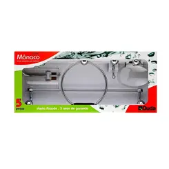 Kit Acessórios P/ Banheiro Monaco 5Pc Cz Cr Duda