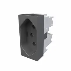 Módulo Tomada 2P+T 10A/250V~Habitat Onix Fame