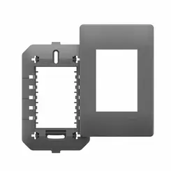 Placa 4x2 com Suporte p/ 3Módulos - Habitat Onix Fame