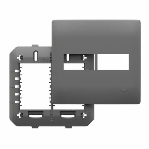 Placa 4x4 com Suporte p/ 2Módulos - Habitat Onix Fame