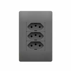 Conjunto 3Tomadas 2P+T 20A/250V~Habitat Onix Fame