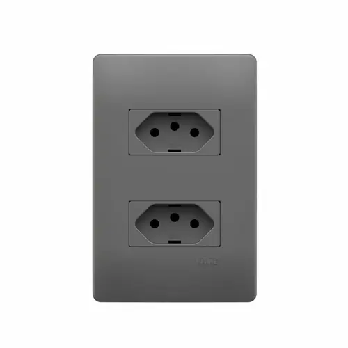 Conjunto 2Tomadas 2P+T 10A/250V~Habitat Onix Fame