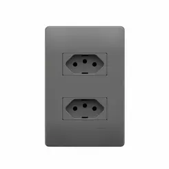 Conjunto 2Tomadas 2P+T 10A/250V~Habitat Onix Fame