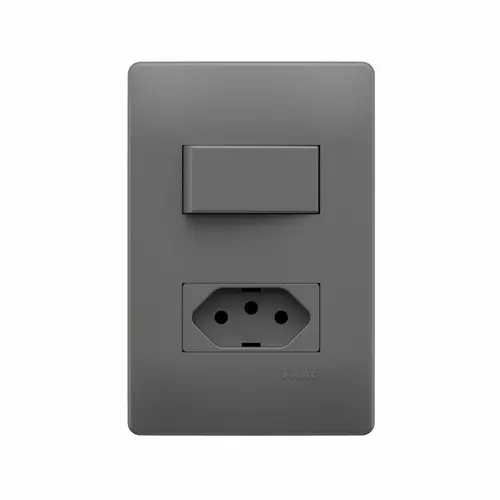 Conjunto Interruptor Simples e Tomada 2P+T 20A/250V~Habitat Onix Fame