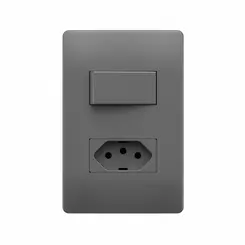 Conjunto Interruptor Simples e Tomada 2P+T 20A/250V~Habitat Onix Fame