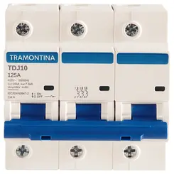 Minidisjuntor TDJ10 3P 125A 10kA Curva C Tramontina