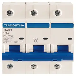 Minidisjuntor TDJ10 3P 100A 10kA Curva C Tramontina