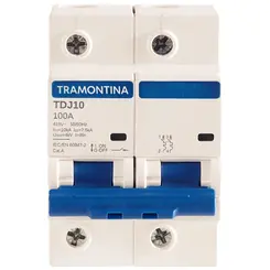 Minidisjuntor TDJ10 2P 100A 10kA Curva C Tramontina