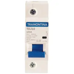 Minidisjuntor TDJ10 1P 125A 10kA Curva C Tramontina