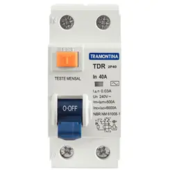 Interruptor Diferencial Residual TDR-2P/40A 30mA 6KA Tramontina