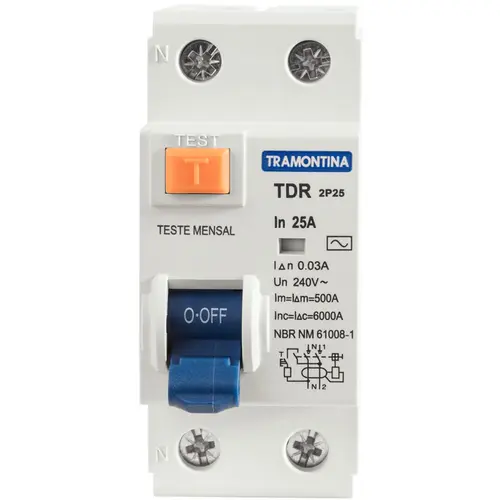 Interruptor Diferencial Residual TDR-2P/25A 30mA 6KA Tramontina