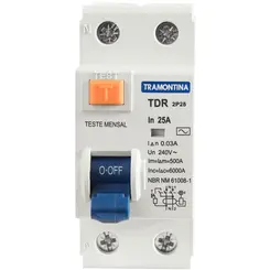 Interruptor Diferencial Residual TDR-2P/25A 30mA 6KA Tramontina