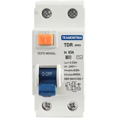 Interruptor Diferencial Residual TDR-2P/63A 30mA 6KA Tramontina
