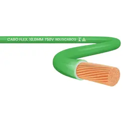 Cabo Flexível Duflex 750V Cobre 10mm² Verde p/ Metro Induscabos