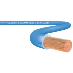 Cabo Flexível Duflex 750V Cobre 16mm² Azul P/ Metro Induscabos