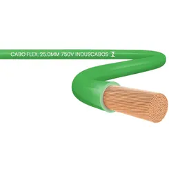 Cabo Flexível Duflex 750V Cobre 25mm² Verde P/ Metro Induscabos