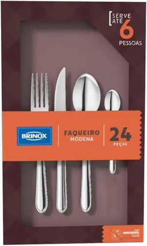 Faqueiro Módena 24 Peças Aço Inoxidável Brinox