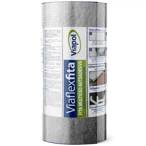 Fita Viaflex Autoadesiva 0,20 x 10m Aluminio Viapol