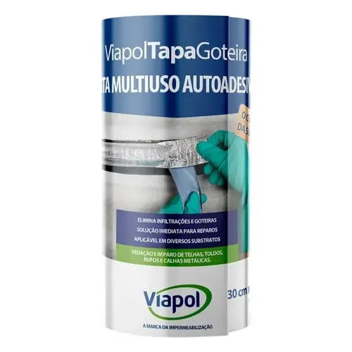 Fita Multiuso Autoadesiva 0,30 x 10m Tapa Goteira Viapol