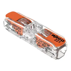 Wago Conector Emenda 2 Polos Reto Crt 2Pcs 221-2411