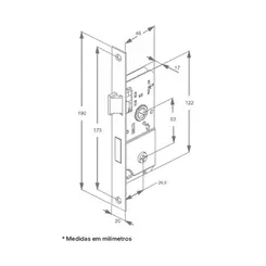 Fechadura 500/33 Tetra Externa Inox Stam