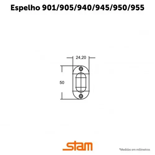 Fechadura 940 Portas de Correr Cromado Espelho de Inox Stam