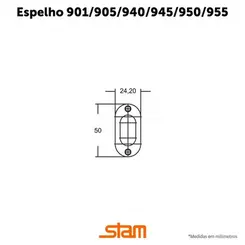 Fechadura 940 Portas de Correr Cromado Espelho de Inox Stam