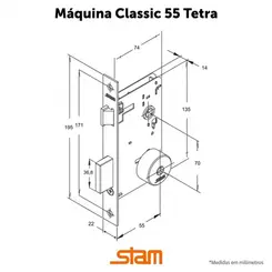 Fechadura 1600/08 Externa Inox Stam