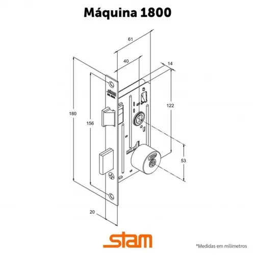 Fechadura 1800/21 Tetra Externa Oxidado Stam